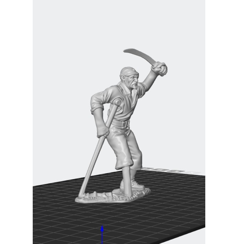 Pirate with Cutlass — STL File for 3D Printing (Golden Age of Piracy, 17th–18th c.)