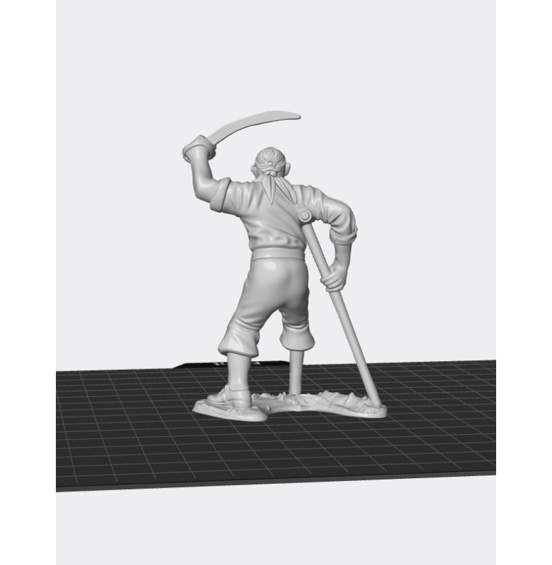 Pirate with Cutlass — STL File for 3D Printing (Golden Age of Piracy, 17th–18th c.)