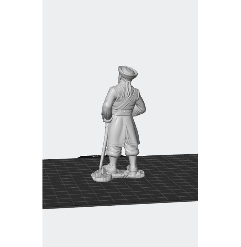 Golden Age Pirate Miniature — STL Files for 3D Printing (Instant Download)