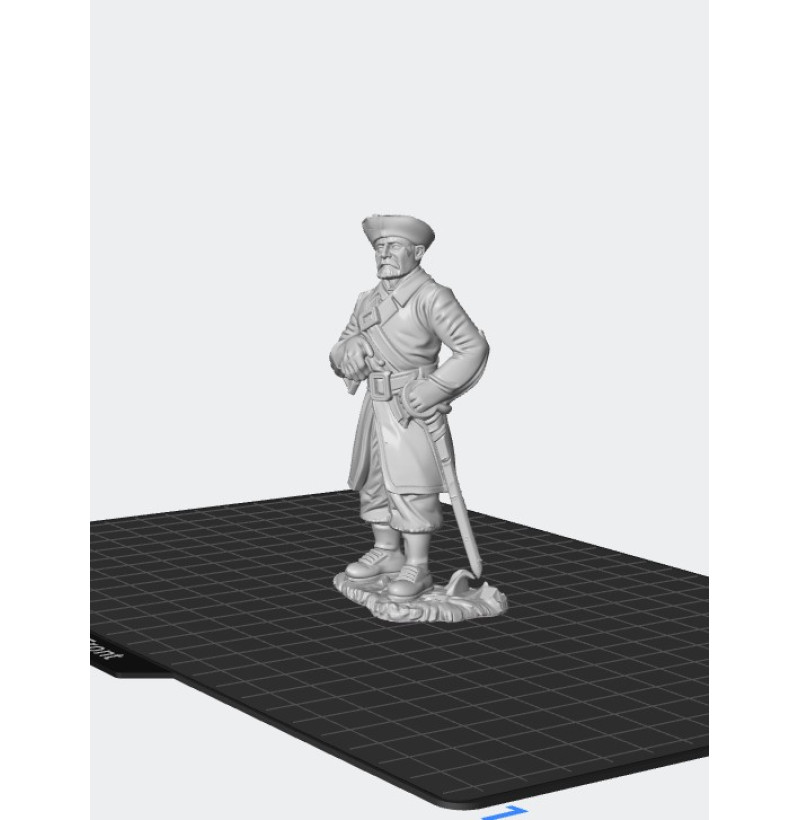 Golden Age Pirate Miniature — STL Files for 3D Printing (Instant Download)