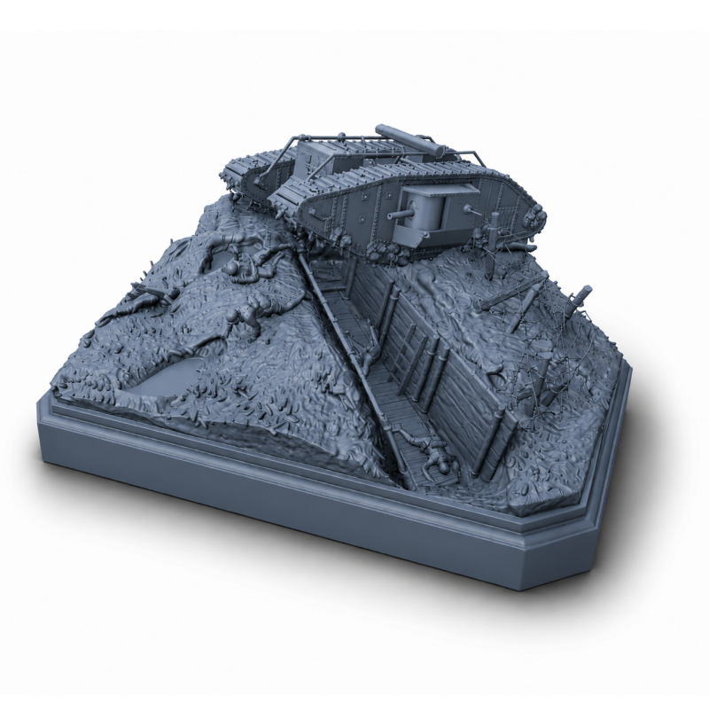 WWI Tank Breakthrough Diorama STL File for 3D Printing