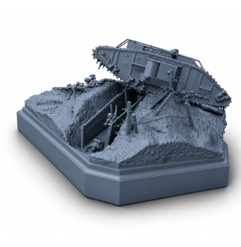 WWI Tank Breakthrough Diorama STL File for 3D Printing