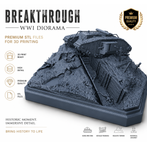 WWI Tank Breakthrough Diorama STL File for 3D Printing