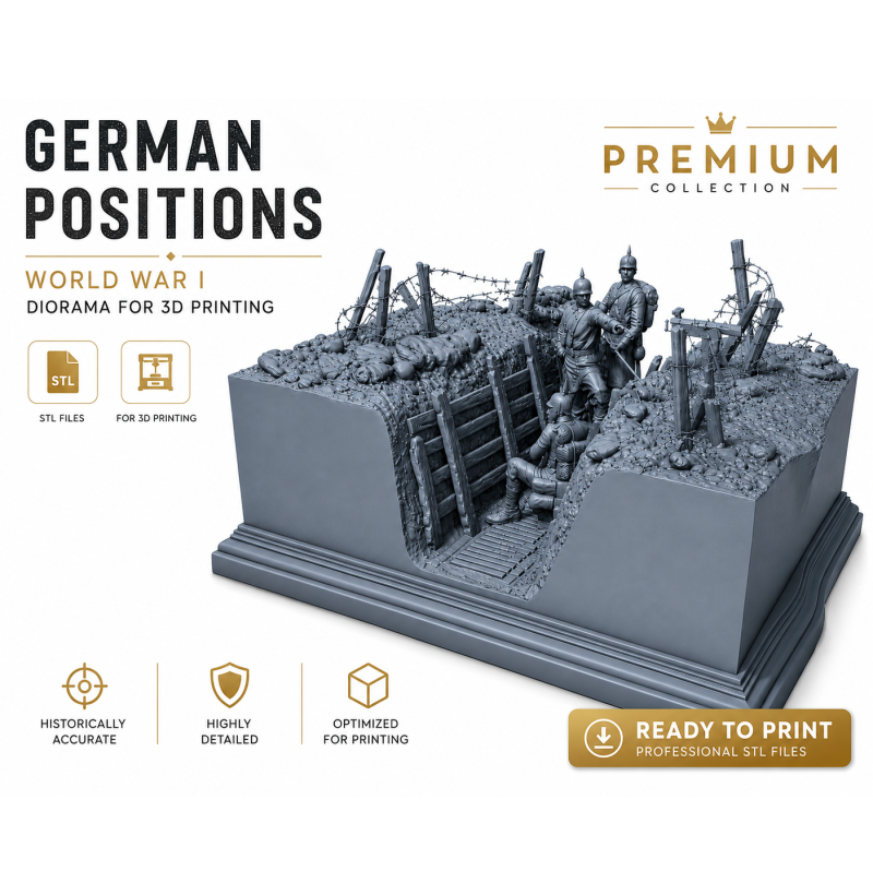 WWI German Trench Diorama STL File for 3D Printing