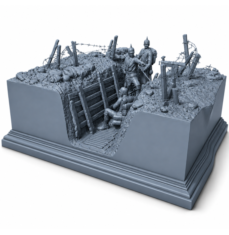 WWI German Trench Diorama STL File for 3D Printing