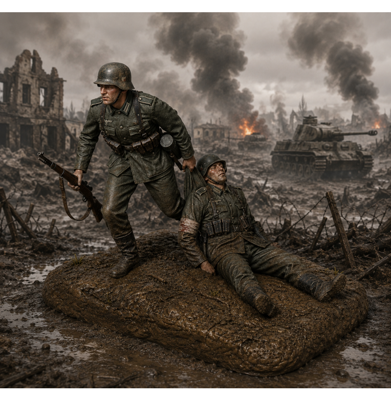 WWII Diorama — Rescuing a Wounded Comrade STL File for 3D Printing