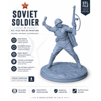 WWII Soviet Soldier Throwing Anti-Tank Grenade STL File for 3D Printing – Red Army Miniature