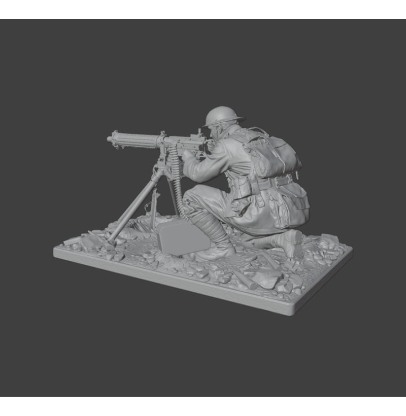 WWI British Machine Gunner (Vickers) — STL for 3D Printing | Instant Download