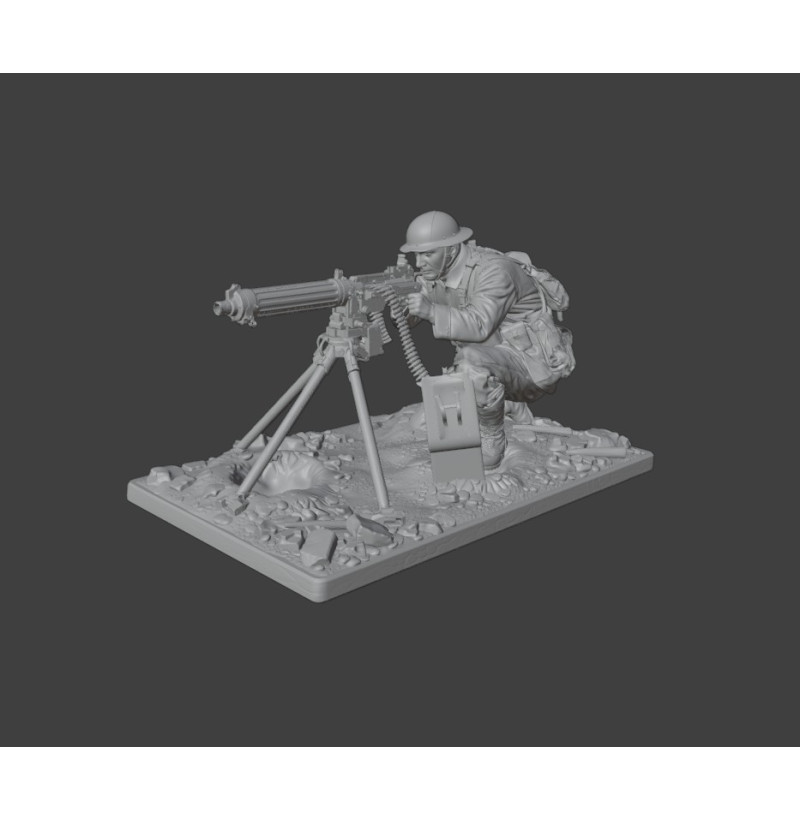 WWI British Machine Gunner (Vickers) — STL for 3D Printing | Instant Download