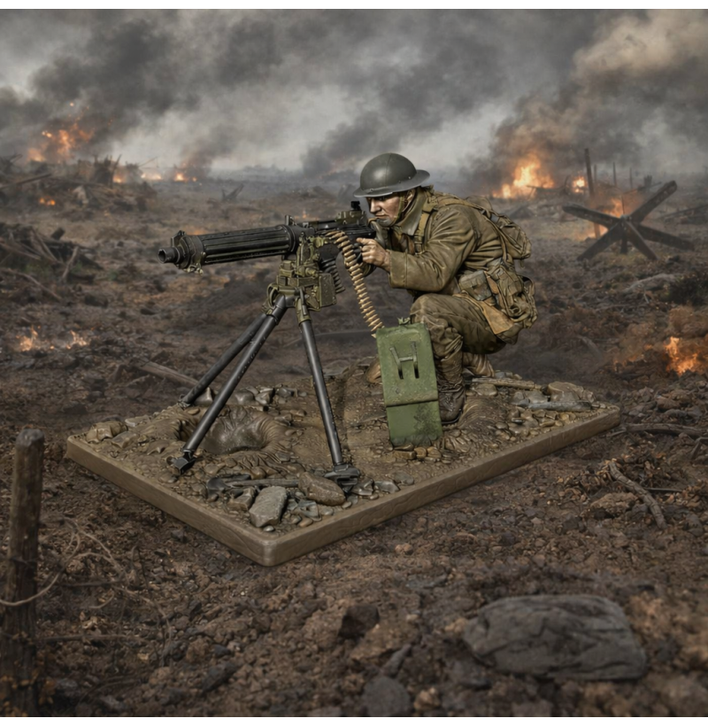 WWI British Machine Gunner (Vickers) — STL for 3D Printing | Instant Download