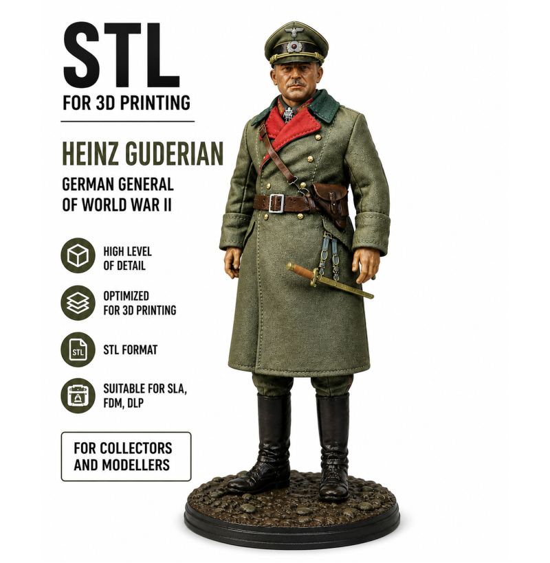 WWII German General STL File for 3D Printing