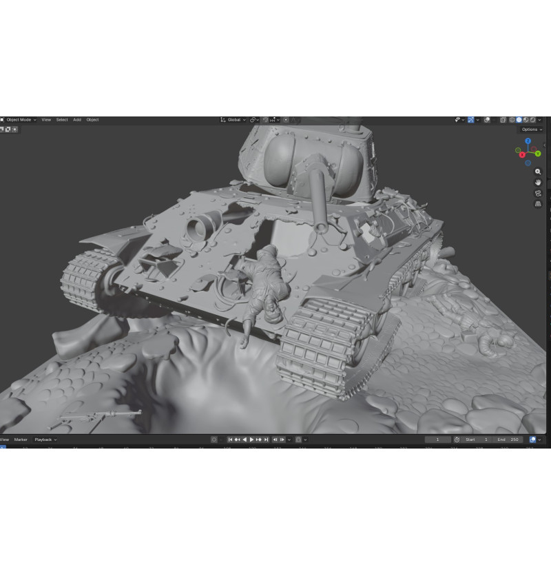T-34 (USSR) — STL Files for 3D Printing | WWII Tank Diorama | Instant Download