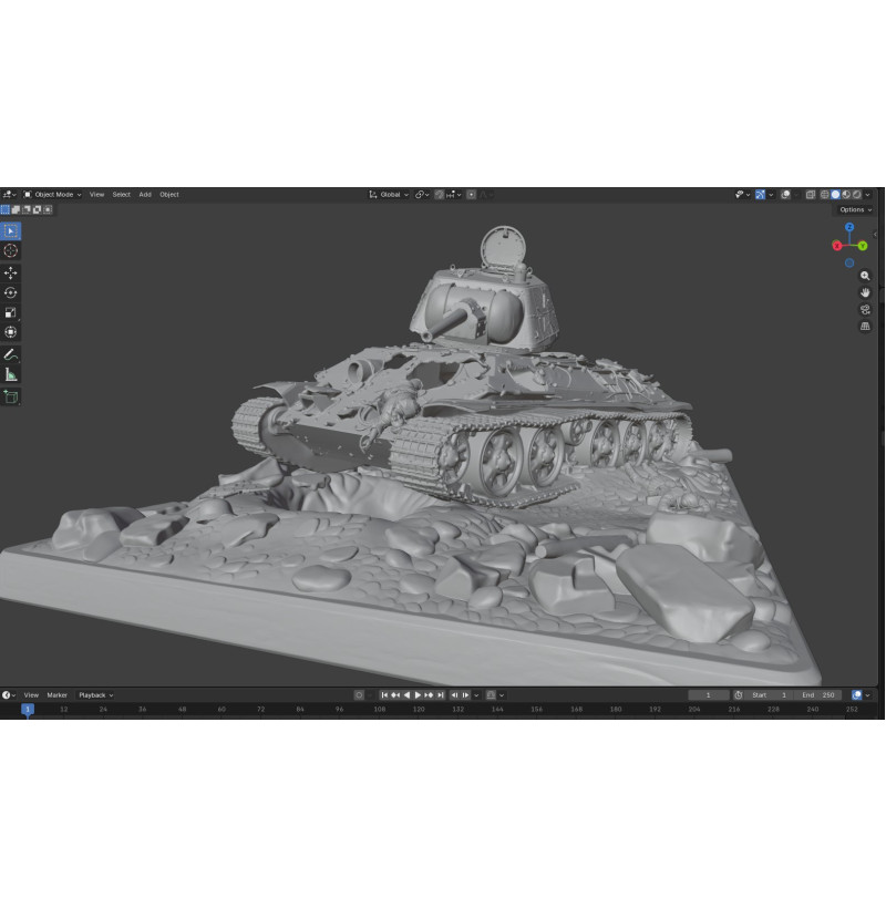 T-34 (USSR) — STL Files for 3D Printing | WWII Tank Diorama | Instant Download