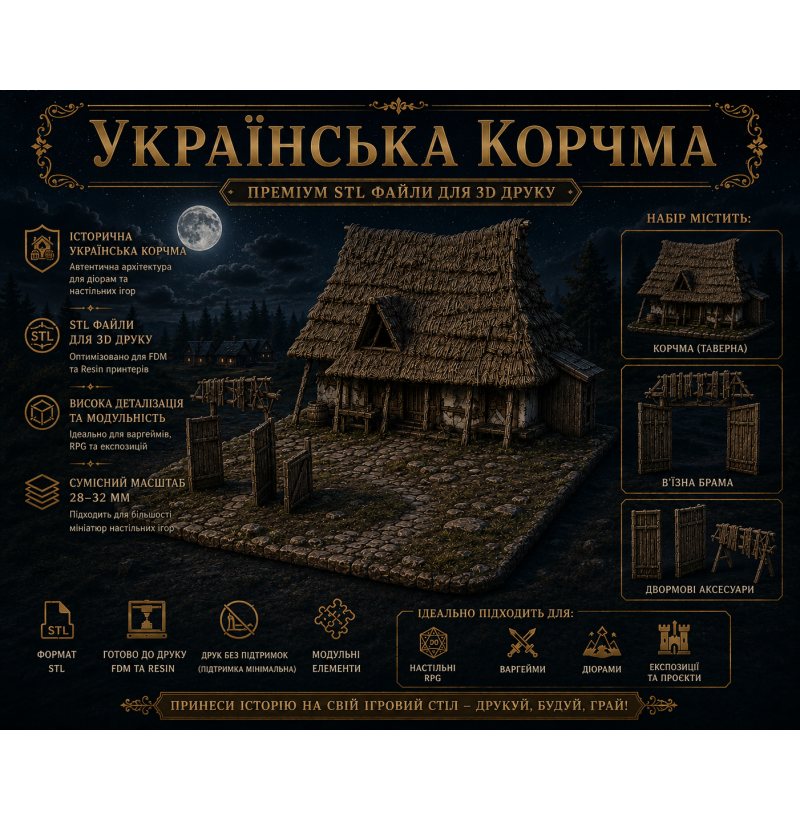 The Lost Letter Tavern – Historical Ukrainian STL Diorama for 3D Printing