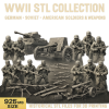 WWII STL File Bundle for 3D Printing — Soldiers, Tanks and Weapons Collection