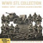 Набор STL файлов Второй мировой войны для 3D печати — Солдаты, Танки и Оружие WWII