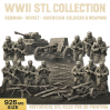 WWII STL File Bundle for 3D Printing — Soldiers, Tanks and Weapons Collection