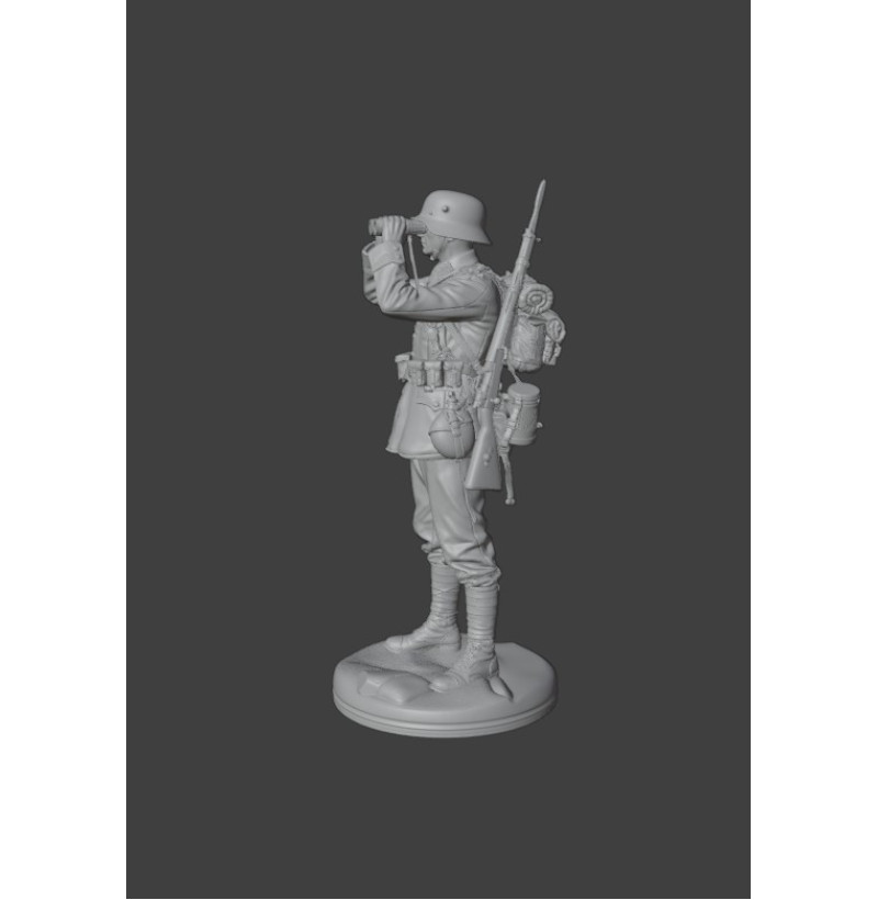 German World War I Infantryman with Binoculars (1914–1918) – STL File for 3D Printing