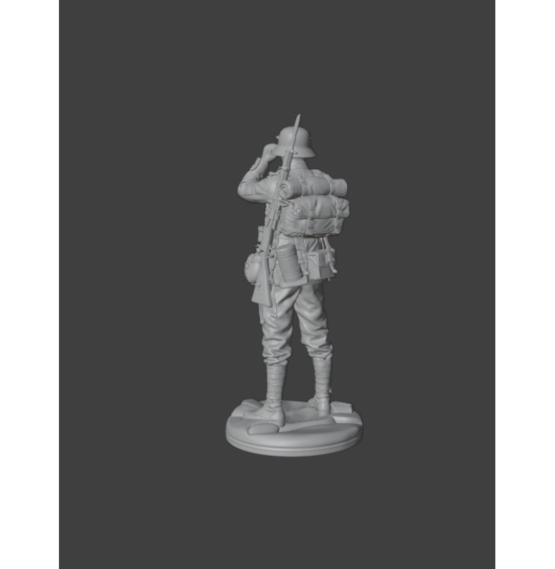 German World War I Infantryman with Binoculars (1914–1918) – STL File for 3D Printing