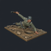 German Soldier Throwing a Grenade — STL File for 3D Printing | World War II | Instant Download