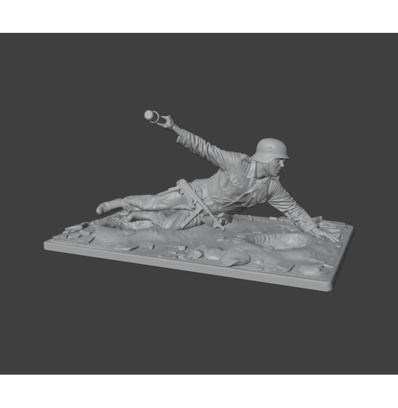 German Soldier Throwing a Grenade — STL File for 3D Printing | World War II | Instant Download