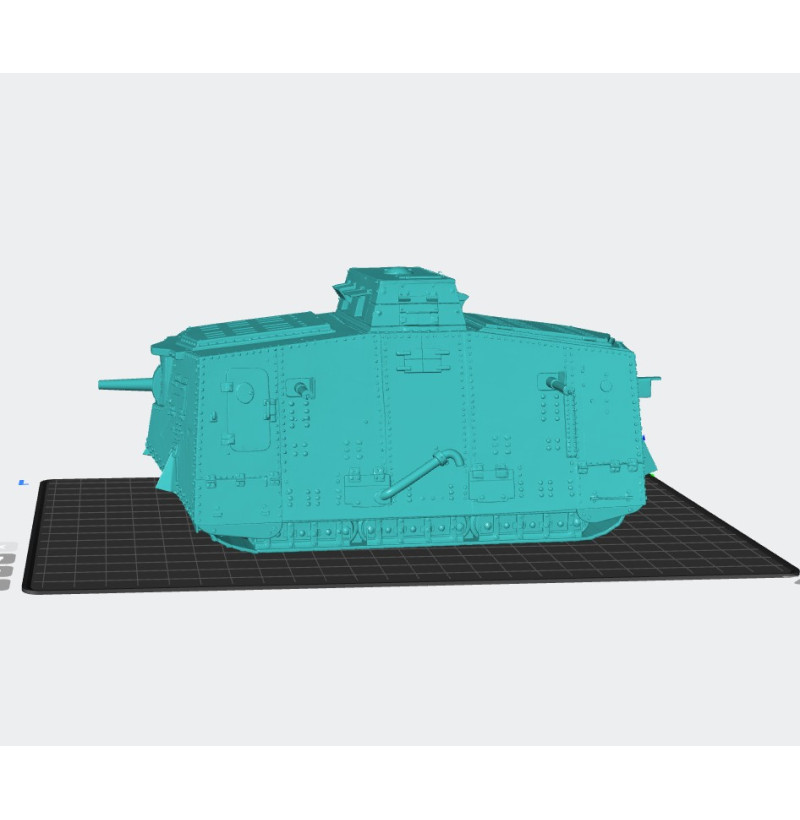 WWI German Heavy Tank A7V — STL for 3D Printing | Instant Download