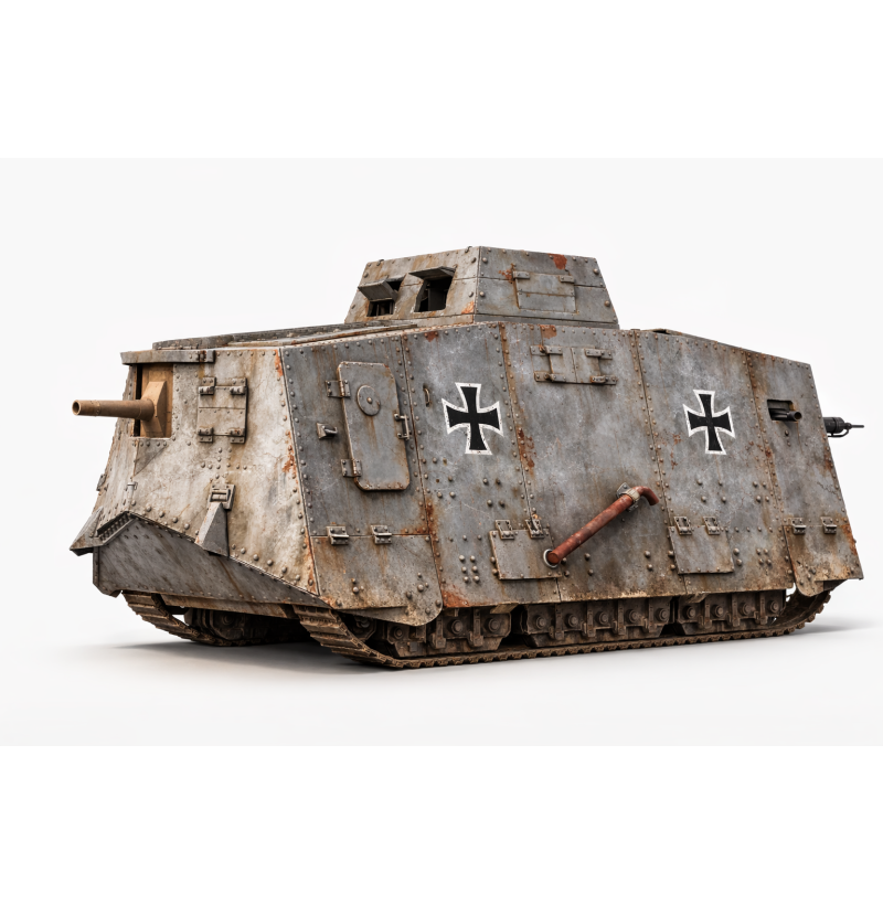 WWI German Heavy Tank A7V — STL for 3D Printing | Instant Download