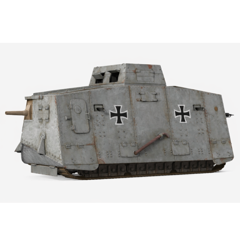 WWI German Heavy Tank A7V — STL for 3D Printing | Instant Download