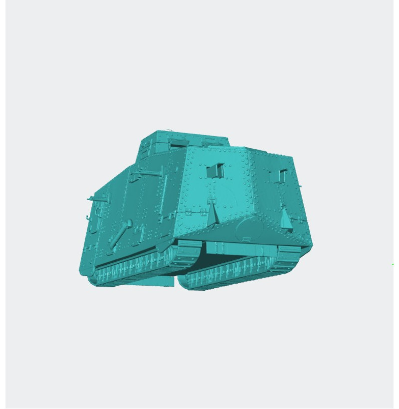 WWI German Heavy Tank A7V — STL for 3D Printing | Instant Download