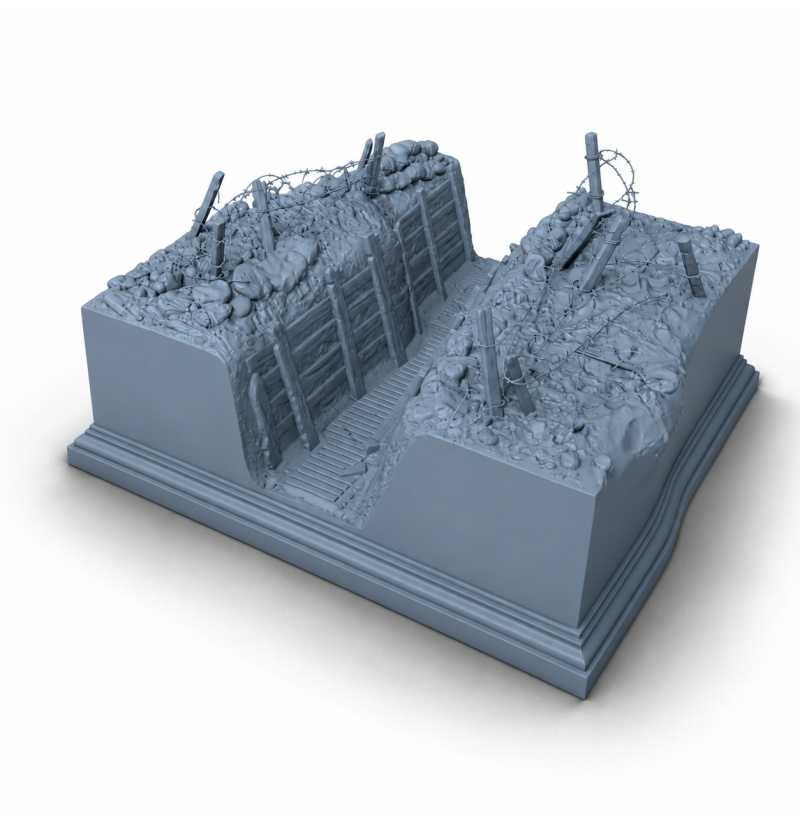 WWI Trench Fragment STL File for 3D Printing