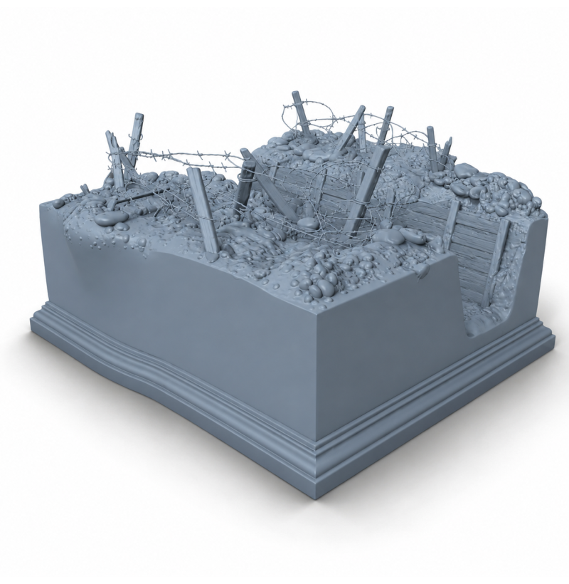WWI Trench Fragment STL File for 3D Printing