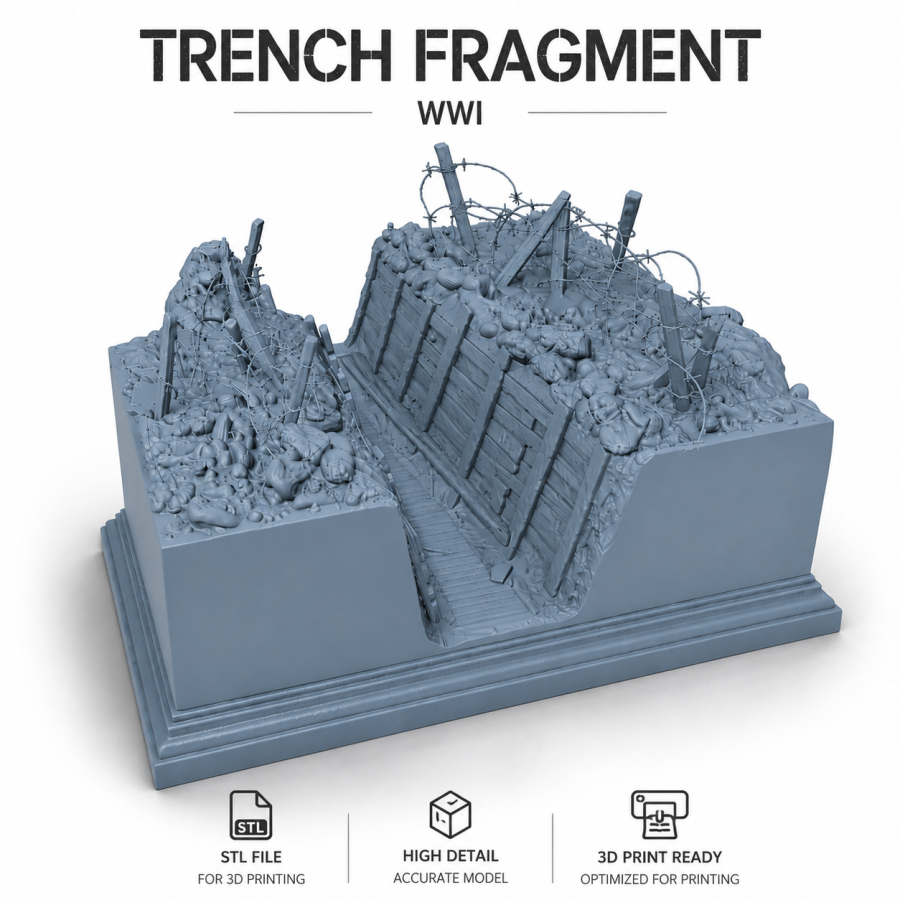 WWI Trench Fragment STL File for 3D Printing WWI Trench Fragment STL File for 3D Printing
