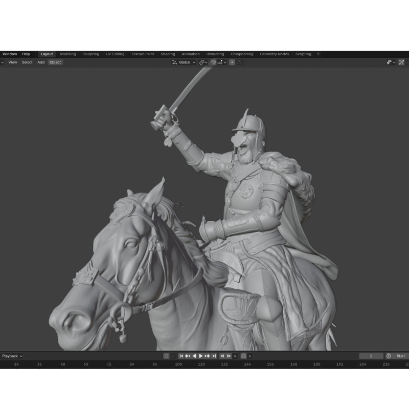 Polish Winged Hussar Cavalry – STL File for 3D Printable Historical Miniature