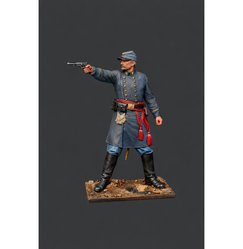 American Civil War Officer with Revolver — Detailed STL Miniature for 3D Printing
