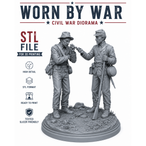 Civil War Diorama “Worn by War” STL File for 3D Printing