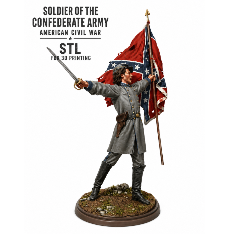Confederate Army Soldier STL File for 3D Printing