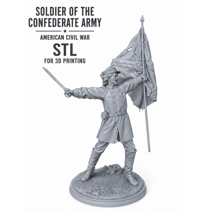 Confederate Army Soldier STL File for 3D Printing