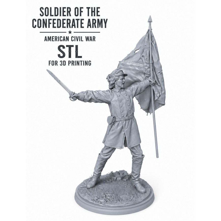 Confederate Army Soldier STL File for 3D Printing