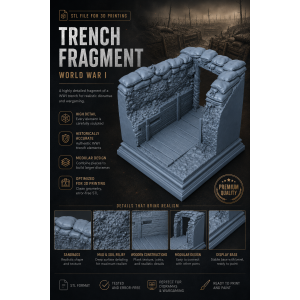 Фрагмент окопу Першої світової війни – STL-файл для 3D-друку