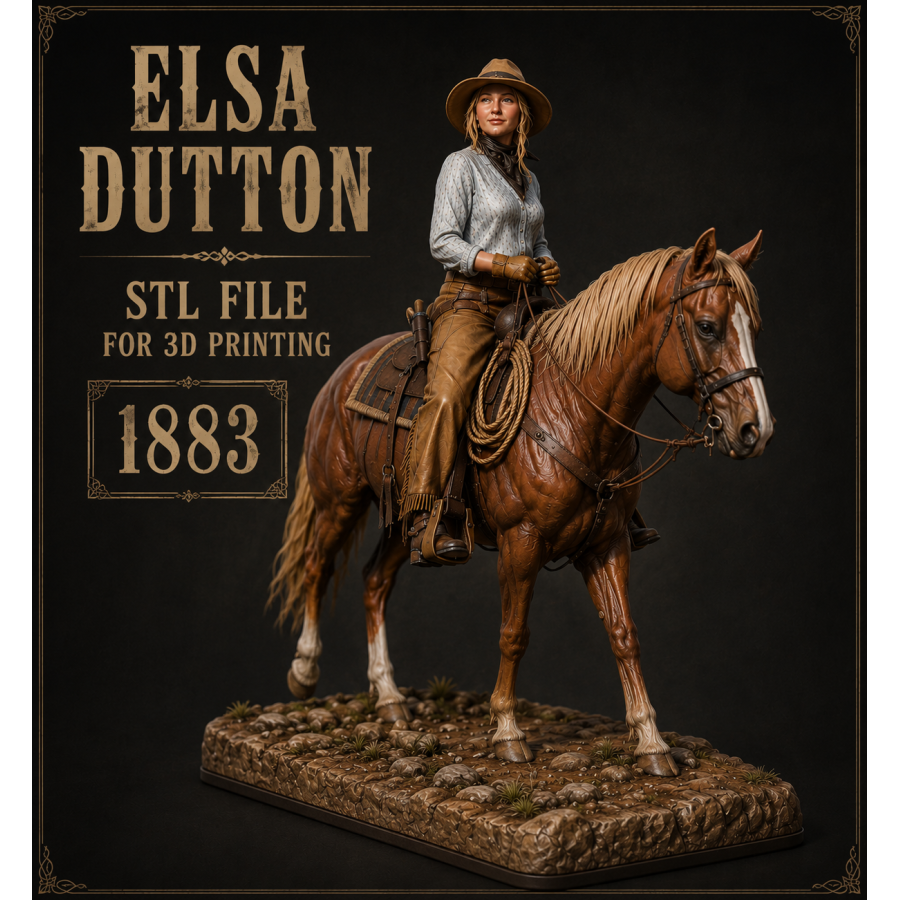 Elsa Dutton STL File for 3D Printing – 1883 Wild West Collection Elsa Dutton STL File for 3D Printing – 1883 Wild West Collection