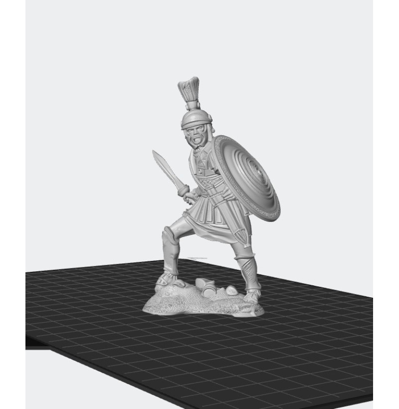 Roman Legionary with Sword and Shield — STL File for 3D Printing (Ancient Rome)