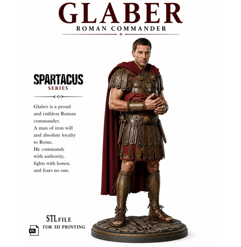 Glaber Roman Commander Spartacus STL File for 3D Printing