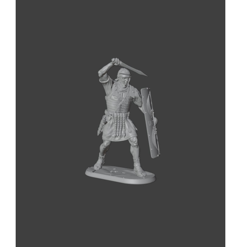 Roman Legionary with Sword & Shield (1st–2nd Century AD) — STL Miniature for 3D Printing