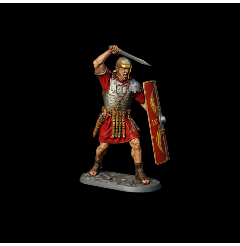 Roman Legionary with Sword & Shield (1st–2nd Century AD) — STL Miniature for 3D Printing