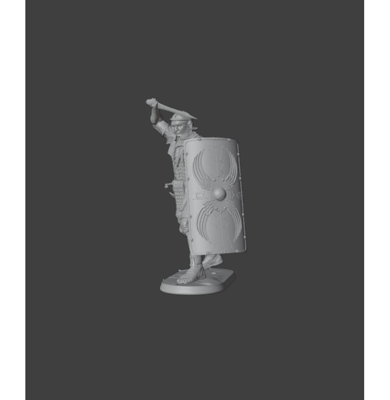 Roman Legionary with Sword & Shield (1st–2nd Century AD) — STL Miniature for 3D Printing