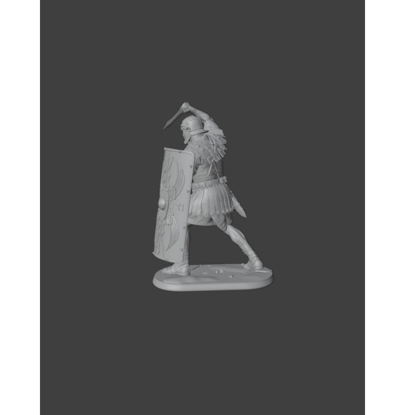 Roman Legionary with Sword & Shield (1st–2nd Century AD) — STL Miniature for 3D Printing