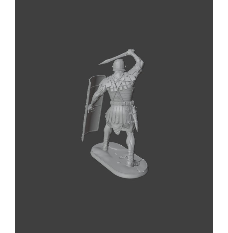 Roman Legionary with Sword & Shield (1st–2nd Century AD) — STL Miniature for 3D Printing