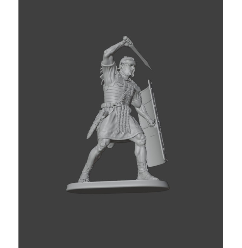 Roman Legionary with Sword & Shield (1st–2nd Century AD) — STL Miniature for 3D Printing