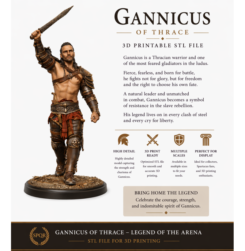 Legendary Gladiator of Ancient Rome — STL Files for 3D Printing