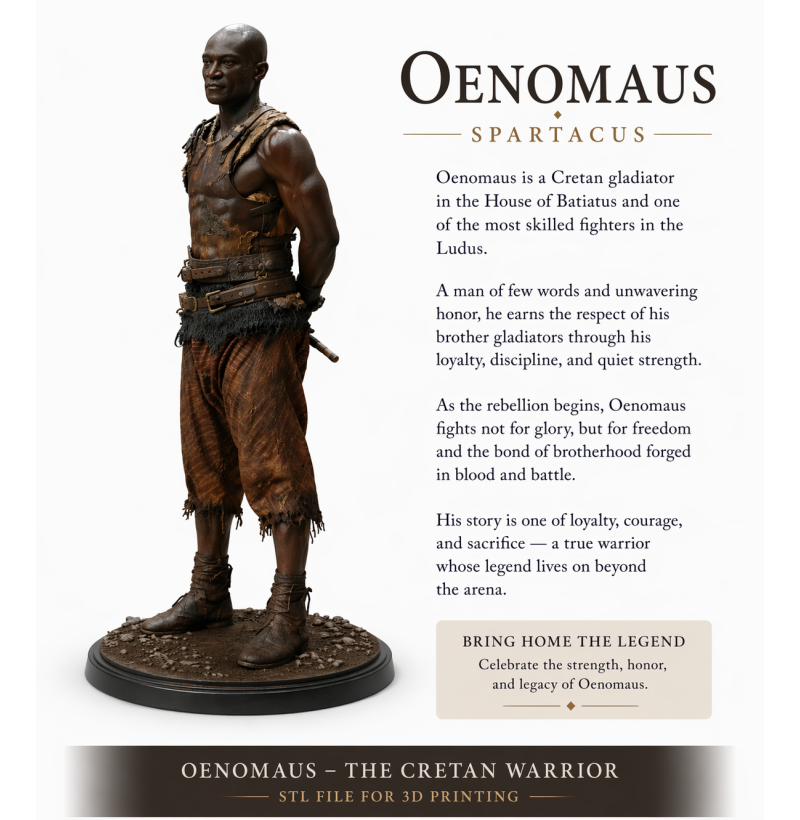 Roman Gladiator Warrior (Spartacus Inspired) — STL Files for 3D Printing